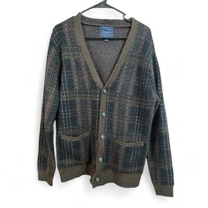 Men's Brown and Black Cardigan Sweater Brunswick Garments by Cotton On - Fall Sm